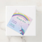 かわいいパープルユニコーン虹の星空ありがとう フェイバータグ (インサイチュ)