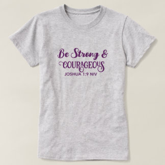 かわいいパープル 強く勇敢なシンプル グレー Tシャツ