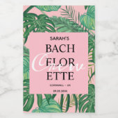 かわいいパームトロピカルピンクバチェロレッテクルーパーティー ワインラベル (シングルラベル)