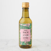 かわいいパームトロピカルピンクバチェロレッテクルーパーティー ワインラベル (正面)