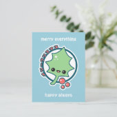 かわいいヒイラギの葉 シーズンポストカード (スタンド正面)