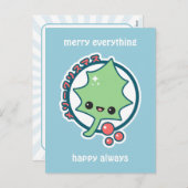 かわいいヒイラギの葉 シーズンポストカード (正面/裏面)