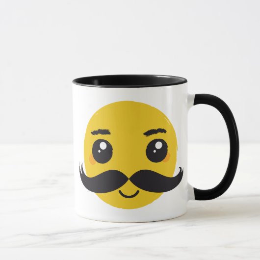 かわいいヒゲ笑顔 マグカップ (右)