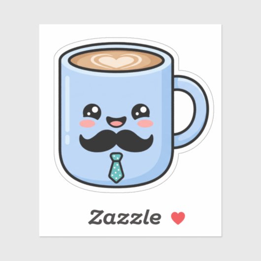 かわいいヒゲ コーヒーマグ カワイイ父の日 シール (シート)