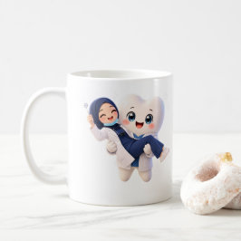 かわいいヒジャブの歯科医と歯のキャラクター マグ