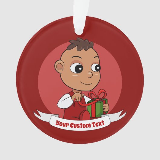 かわいいヒスパニッククリスマスベビー漫画 オーナメント (正面)
