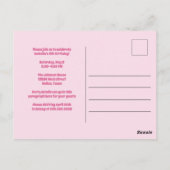 かわいいヒスパニックプリンセスの誕生日パーティーの招待状 ポストカード (裏面)