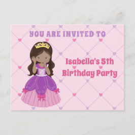 かわいいヒスパニックプリンセスの誕生日パーティー招待状 ポストカード