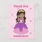 かわいいヒスパニックプリンセスガールピンクカスタムクありがとう ポストカード (正面)