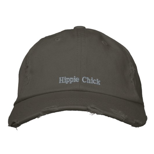 かわいいヒッパイシック引用文ピンクグレ素朴ー 刺繍入りキャップ (正面)