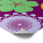 かわいいヒッパイゾウカラフルと花 ポスター (角)