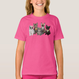 かわいいヒッピーのネコ キッズ Tシャツ