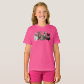 かわいいヒッピーのネコ キッズ Tシャツ (正面フル)