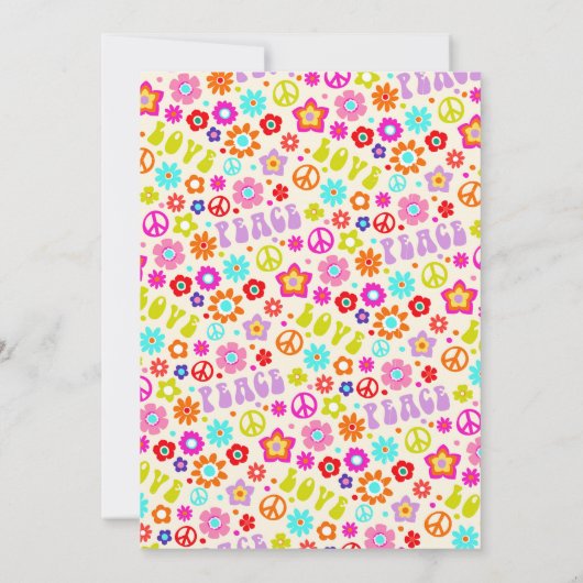 かわいいヒッピーパーティの招待状 招待状 (裏面)