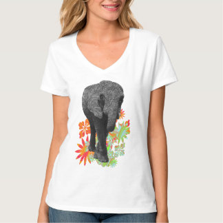 かわいいヒッピー象のティー Tシャツ