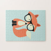 かわいいヒップスターのアカギツネ ジグソーパズル (横)