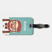 かわいいヒップスターの口ひげの紳士の荷物のラベル ラゲッジタグ (裏面横)