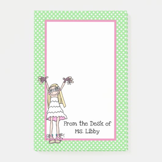 かわいいヒップスターの少女 ポストイット (正面)