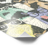 かわいいヒップスターの猫柄 フォトプリント            (角)