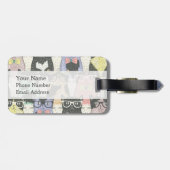 かわいいヒップスターの猫柄 ラゲッジタグ (裏面横)
