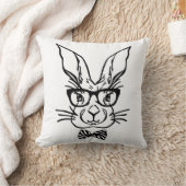 かわいいヒップスターイースターバニー クッション (ブランケット)