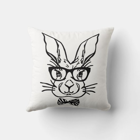 かわいいヒップスターイースターバニー クッション (裏面)