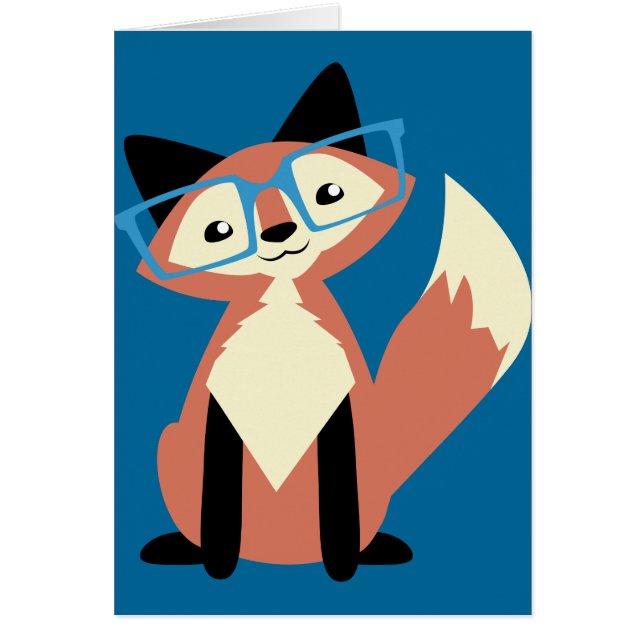 かわいいヒップスターガラスのキツネ (正面)