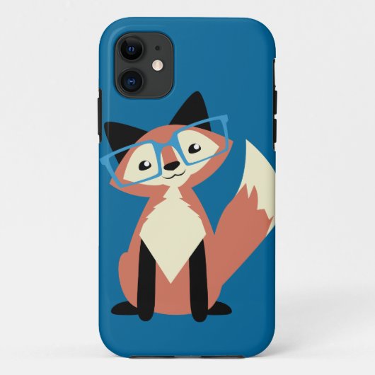 かわいいヒップスターガラスのキツネ Case-Mate iPhoneケース (裏面)