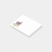 かわいいヒップスターボホフローラヒッパイパグinグラス ポストイット (アングル)