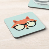 かわいいヒップスターレッドキツネ コースター (左側)