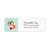 かわいいヒップスターレッドキツネ ラベル (正面)