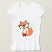 かわいいヒップスターレッドキツネ Tシャツ (デザイン正面)