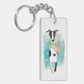 かわいいヒップスター犬 キーホルダー (正面左)