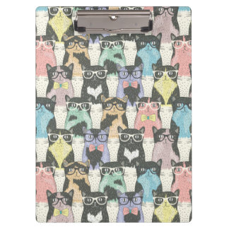 かわいいヒップスター猫パターン クリップボード