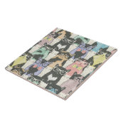 かわいいヒップスター猫パターン タイル (側面)