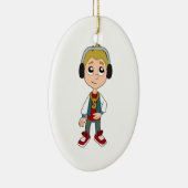 かわいいヒップホップキッド漫画オーナメント セラミックオーナメント (右)