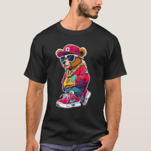 かわいいヒップホップテディベアTシャツ90ヒップホップ服 Tシャツ