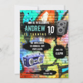 かわいいヒップホップパーティーのテーマ招待状 招待状 (正面)