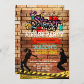 かわいいヒップホップ誕生日テーマの招待 招待状 (正面/裏面)