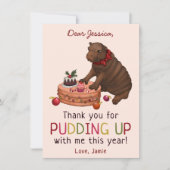 かわいいヒッポとプリンおもしろいクリスマス シーズンカード (正面)