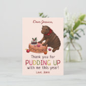 かわいいヒッポとプリンおもしろいクリスマス シーズンカード (スタンド正面)