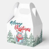 かわいいヒッポサンタワイルドクリスマスツリーメリークリスマス フェイバーボックス (正面)