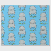 かわいいヒッポジャンプ漫画の誕生日 ラッピングペーパー (フラット)