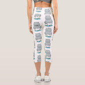 かわいいヒッポジャンプ漫画イラストレーション カプリレギンス (裏面)