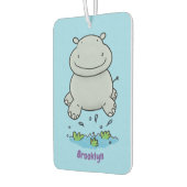 かわいいヒッポジャンプ漫画イラストレーション カーエアーフレッシュナー (左)