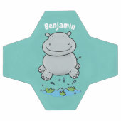 かわいいヒッポジャンプ漫画イラストレーション サッカーボール (フラット)