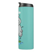 かわいいヒッポジャンプ漫画イラストレーション タンブラー (回転右)