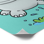 かわいいヒッポジャンプ漫画イラストレーション ポスター (角)