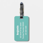 かわいいヒッポジャンプ漫画イラストレーション ラゲッジタグ (裏面縦)