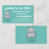 かわいいヒッポジャンプ漫画イラストレーション 名刺 (正面/裏面)